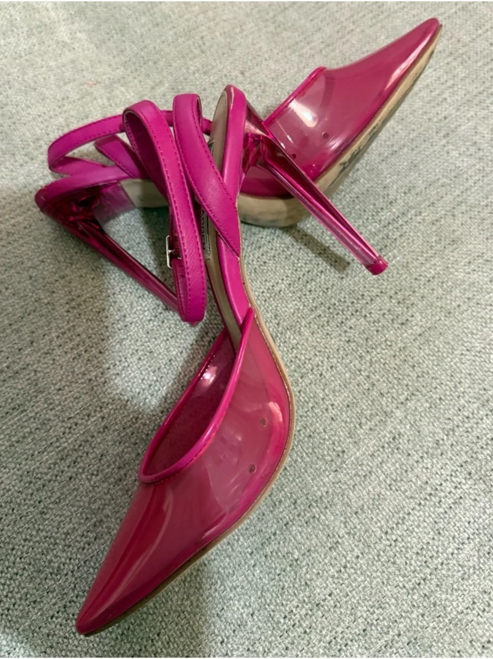 Steve Madden Hot Pink Patent D'Orsay Ankle-Strap Pumps